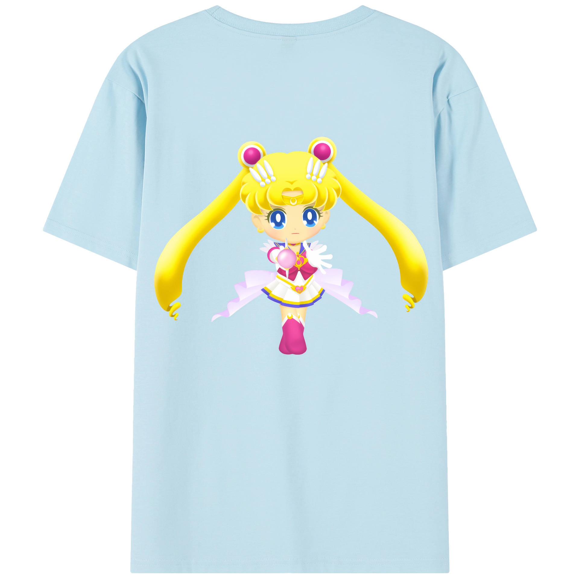 （画像用） 美少女戦士セーラームーン 月野 うさぎ つきの うさぎ Sailor Moon Tsukino Usagi 綿100％半袖Tシャツ（背面プリント）